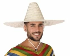 1 Chapeau Sombrero En Paille Couleur Naturelle