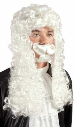 Perruque Moustache Et Barbichette Roi De France - Blanc