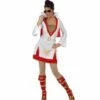 Costume Femme Luxe Rock Star Blanc, Rouge Et Or Taille M/L
