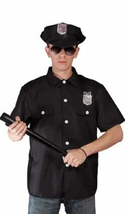 Costume Adulte Luxe Policier Chemise +casquette Taille Unique