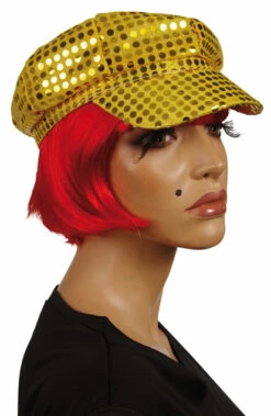 Casquette Disco à Sequins - Or
