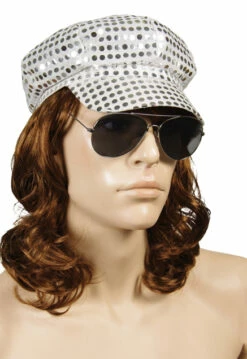 Casquette Disco à Sequins - Argent