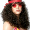 Perruque Hippie Femme - Frisée Marron Avec Bandeau
