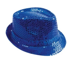 Borsalino Tissu Sequins Adulte - Bleu -