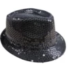 Borsalino Tissu Sequins Adulte - Noir - -WIDMANN Magasin Borsalino tissu sequins adulte Noir