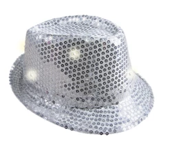 Borsalino Tissu Sequins Lumineux Adulte - Argent -