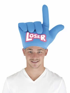 Chapeau Adulte Forme De Main Bleu " Loser "