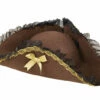 Chapeau Feutre Pirate Tricorne Marron Galon Or -WIDMANN Magasin Chapeau Feutre Pirate Tricorne Marron Galon Or