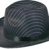 Chapeau Gangster Tissus Noir Rayé Blanc -WIDMANN Magasin Chapeau Gangster Tissus noir ray blanc 40388
