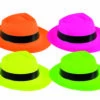 1 Chapeau Plastique Al Capone Fluo 4 Couleurs Assorties -WIDMANN Magasin Chapeau Plastique Al Capone Fluo 4 couleurs Assorties
