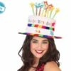 Chapeau Tissus Happy Birthday Bougies -WIDMANN Magasin Chapeau Tissus Happy Birthday Bougies 59227