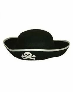 Chapeau Feutre Pirate Adulte - Noir Galon