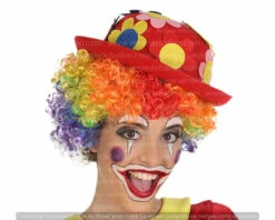 Chapeau Feutre Melon GM - Rouge à Fleurs Multicolores