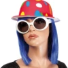 Chapeau Plastique Melon - Rouge à Pois Multicolores -WIDMANN Magasin Chapeau plastique melon rouge a pois multicolores