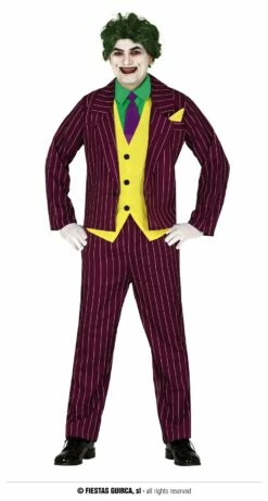 Costume Adulte Clown Assassin Joker Crazy Villain Taille L