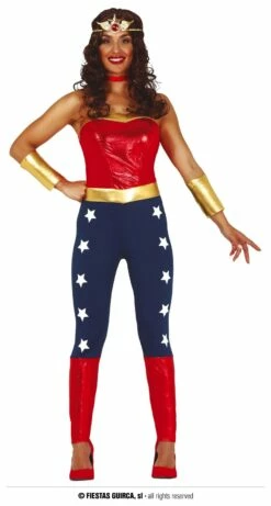 Costume Adulte Femme Super Héroïne " Wonder W. " Taille M
