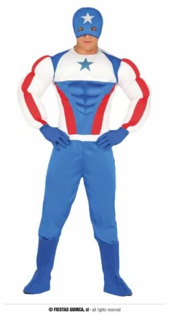 Costume Adulte Homme Super Héros Américain Rembourré Taille M L
