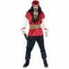 Costume Adulte Pirate Homme Rouge Taille Unique