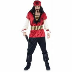 Costume Adulte Pirate Homme Rouge Taille Unique