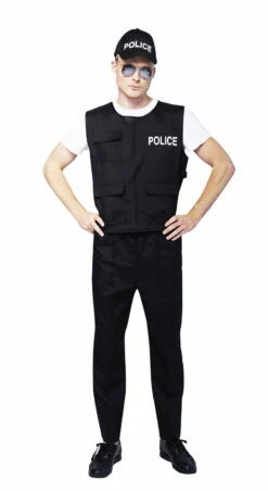 Costume Adulte Police Gilet +casquette Taille Unique