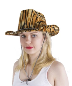 Chapeau Cow Boy Adulte Peau De Tigre