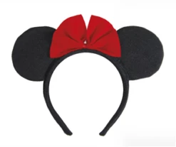 Serre-tête De Souris Noire Avec Nœud Rouge