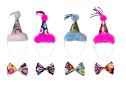 Serre Tête Avec Chapeau Pointu Multicolore + Noeud Papillon