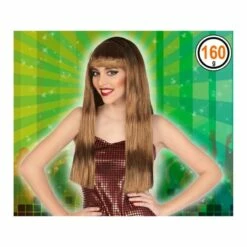 PERRUQUE 60CM AVEC FRANGE CHATAIN