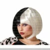 Perruque Adulte Carré Dame Cruelle Noire Et Blanche -WIDMANN Magasin Perruque Adulte Carre Dame Cruelle noire et blanche