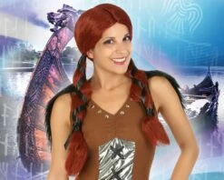 Perruque Adulte Avec Tresses De Viking Marron