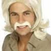 Smiffys Perruque Années 70 Homme Blond Avec Moustache -WIDMANN Magasin Perruque Annees 70 Homme Blond avec Moustache