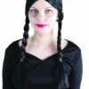 Perruque Mercredi De La Famille ADAMS Avec Tresses Noire -WIDMANN Magasin Perruque Mercredi de la Famille ADAMS avec Tresses Noire