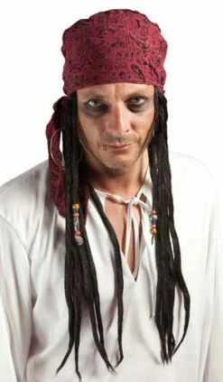 Perruque Pirate Homme Avec Dreadlocks Et Foulard