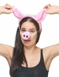 Serre Tête De Cochon En Feutrine Avec Nez De Cochon