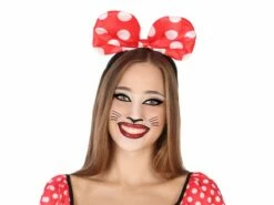 Serre Tete De Souris Rouge à Pois Blanc