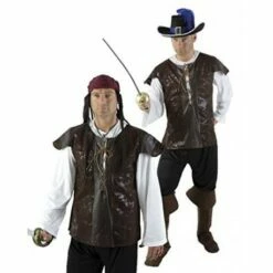 Tunique Simili Cuir Marron (pirate , Mousquetaire ...) Taille Unique