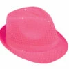 Borsalino Tissu Sequins Adulte Fluo Rose