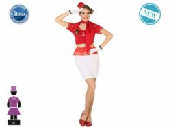 Costume Adulte Hôtesse De L'air Rouge Taille ML