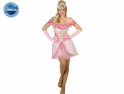 Costume Adulte De Princesse Rose " Aurore " Taille S Et M/L