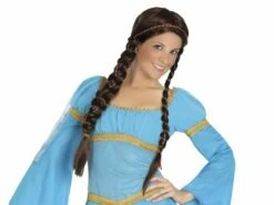 PERRUQUE CHATAIN 2 NATTES