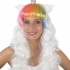 Perruque De Licorne Adulte Blanche Avec Frange Multicolore -WIDMANN Magasin perruque de licorne adulte blanche avec frange multicol