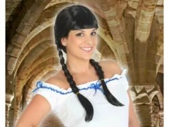 PERRUQUE TRESSES BRUNE ADULTE
