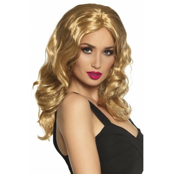 Perruques Soldes Magasin -WIDMANN Magasin Perruque Adulte Femme Longue ondulee de couleur blonde